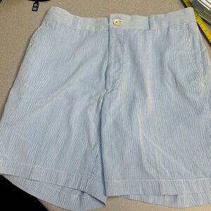 Southern Tide Seersucker Shorts Men Size 33 Blue Preppy Beach EUC